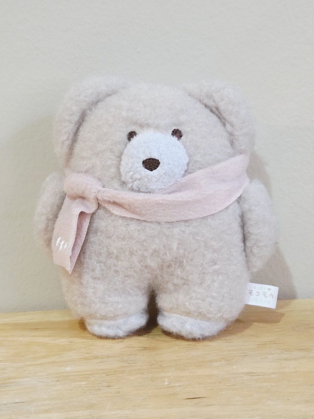*4 for $20* Hokkori Moco Mocha Muffler 4" Plush Bear Toy Scarf Fuzzy